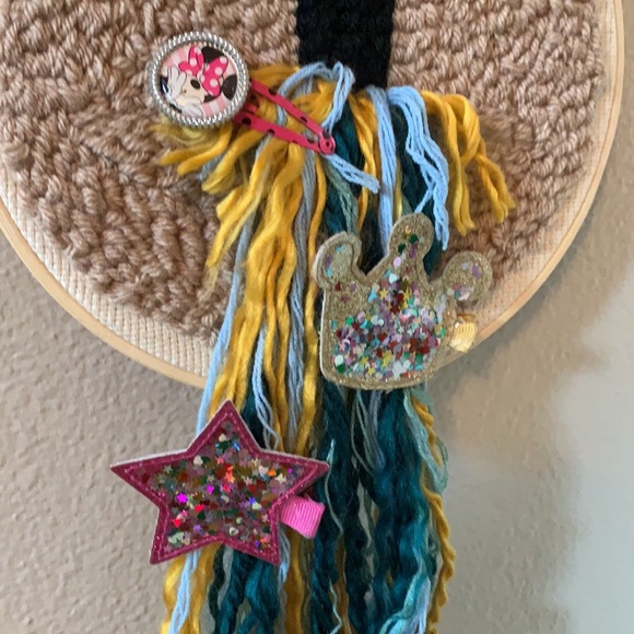 Ballerina punch needle wall art/hair bow holder!! - Picture 3 of 11